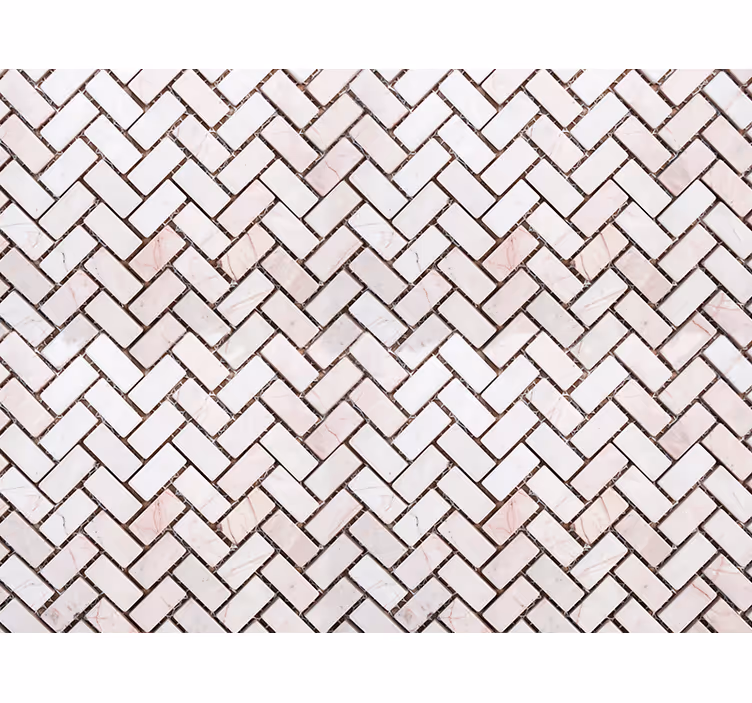 Papel pintado ornamental azulejos de mármol en espiga - TenVinilo