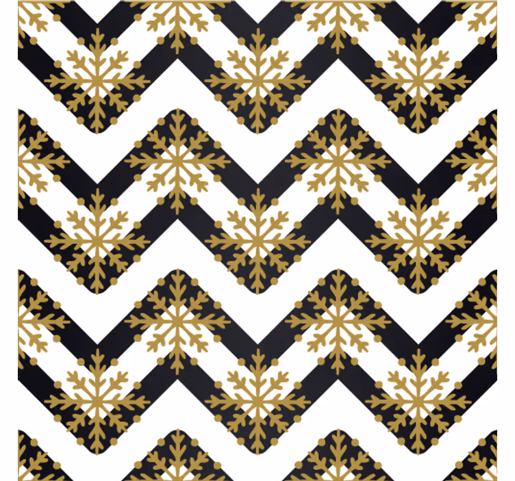 Papel pintado ornamental patrón floral chevron - TenVinilo