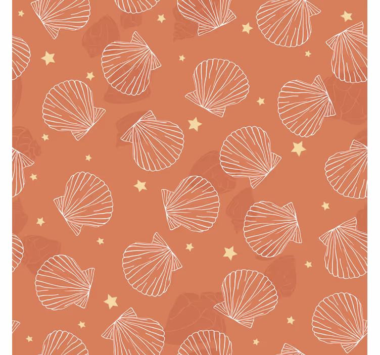 Papel pintado ornamental fondo de patrón de conchas - TenVinilo