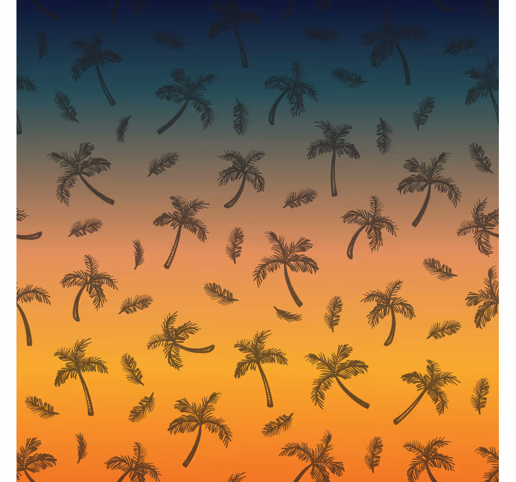 Papel pintado ornamental escena de palmas tropicales - TenVinilo