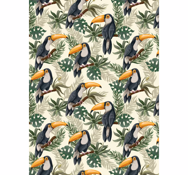 Papel pintado selva tucanes de la jungla - TenVinilo