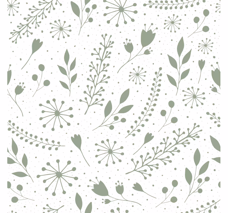 Papel pintado salón hojas verdes dulces - TenVinilo