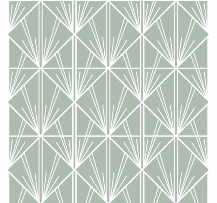 Papel pintado salón art déco verde y blanco - TenVinilo