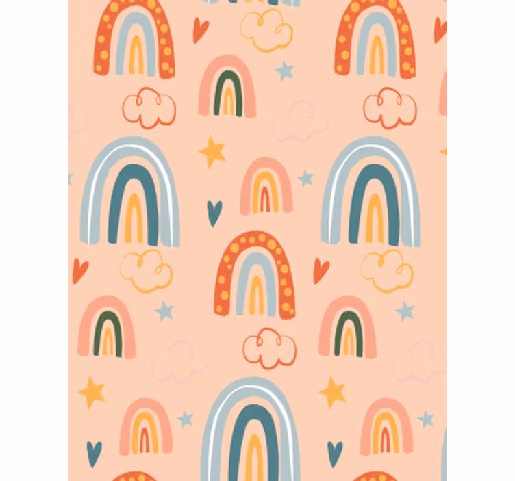 Papel pintado infantil arcoíris pastel simple - TenVinilo