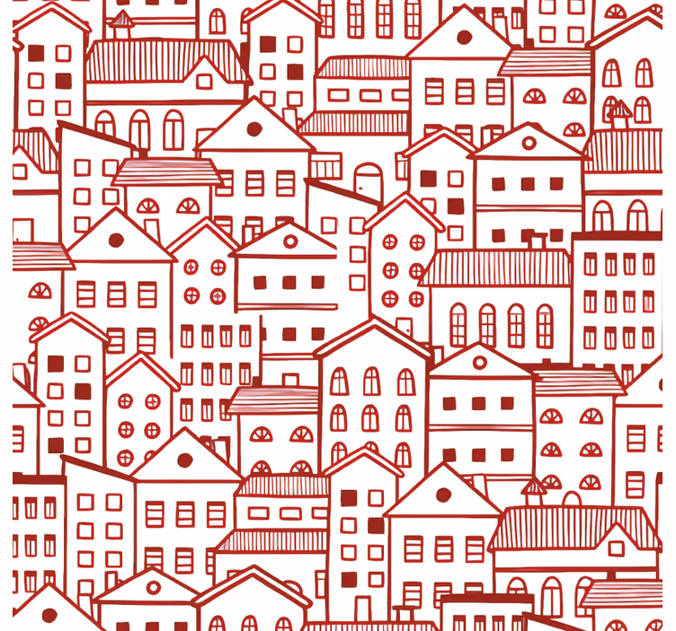 Papel pintado texturas efecto cómic ciudad moderna - TenVinilo