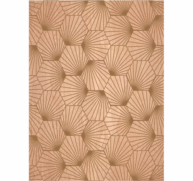 Papel pintado salón líneas hexagonales marrones - TenVinilo