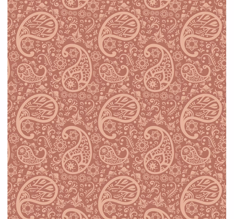 Papel pintado floral patrón paisley cálido - TenVinilo