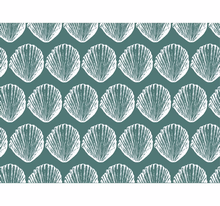Papel pintado dormitorio patrón de conchas decorativas - TenVinilo
