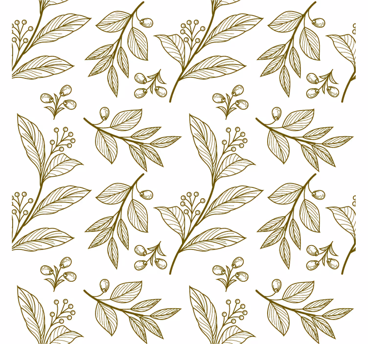 Papel pintado dormitorio emblema de hoja elegante - TenVinilo