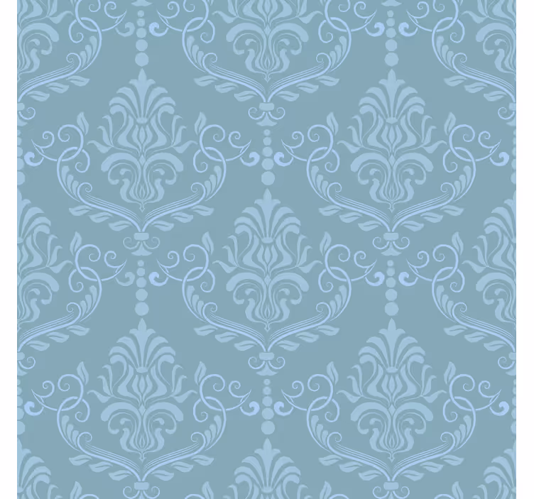 Papel pintado dormitorio barroco azul elegante - TenVinilo