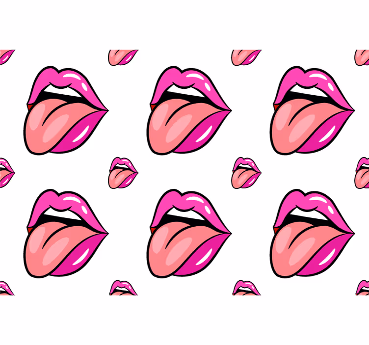 Papel pintado dormitorio motivo de labios divertidos - TenVinilo