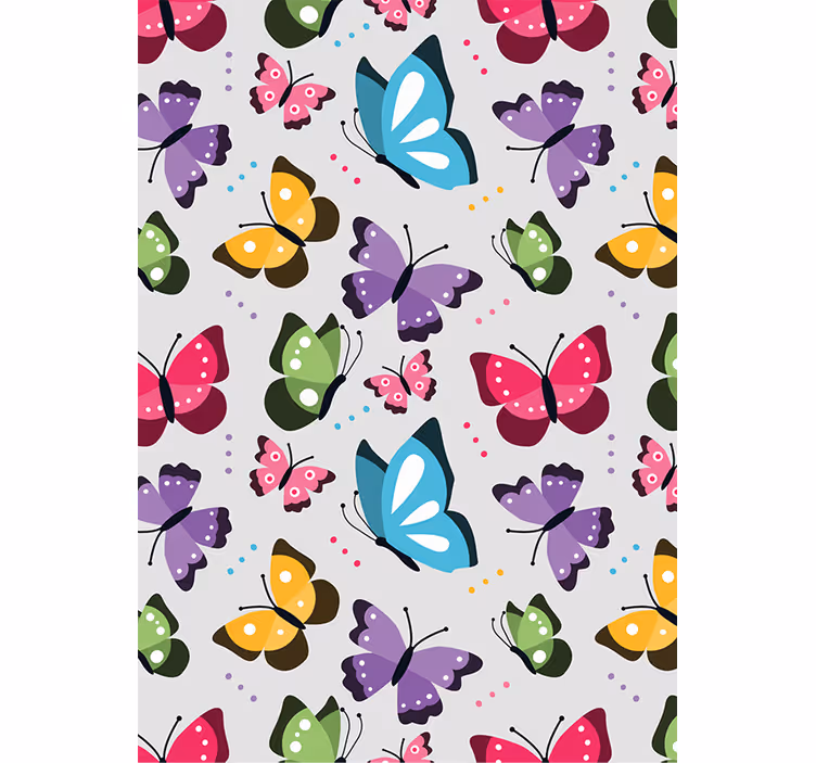 Papel pintado animal mariposas voladoras coloridas - TenVinilo