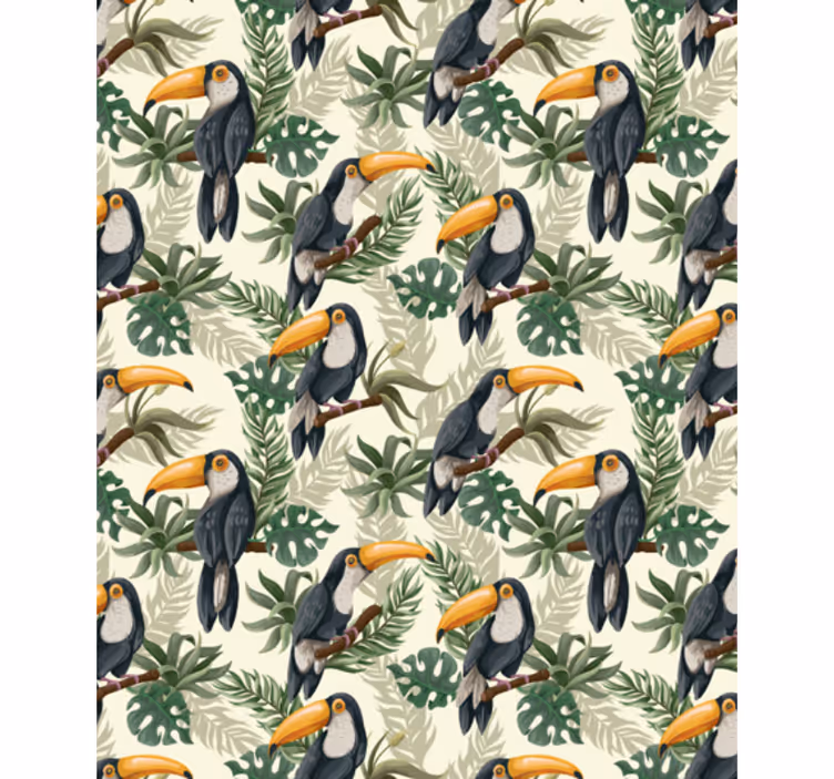 Papel pintado animal tucanes de la jungla - TenVinilo