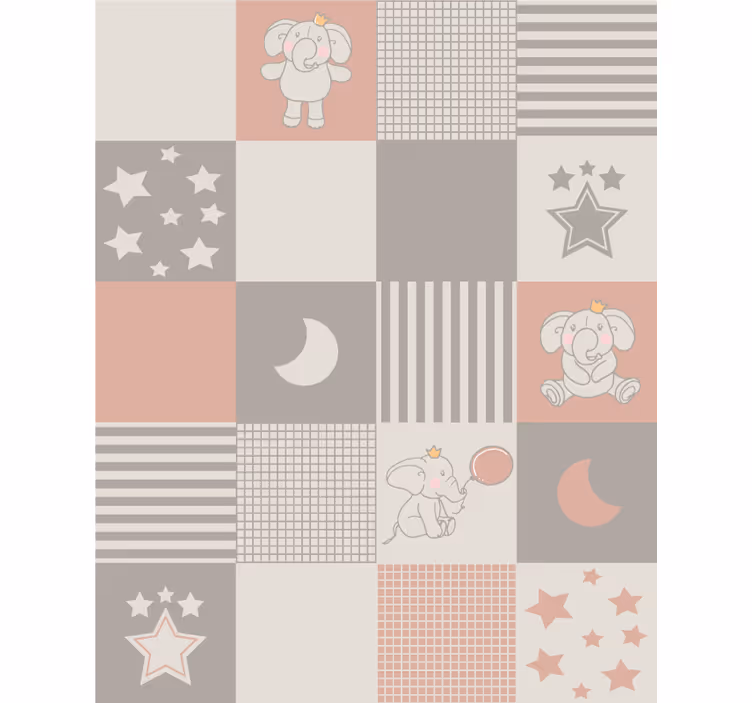 Papel pintado animal motivos de elefantes nórdicos - TenVinilo