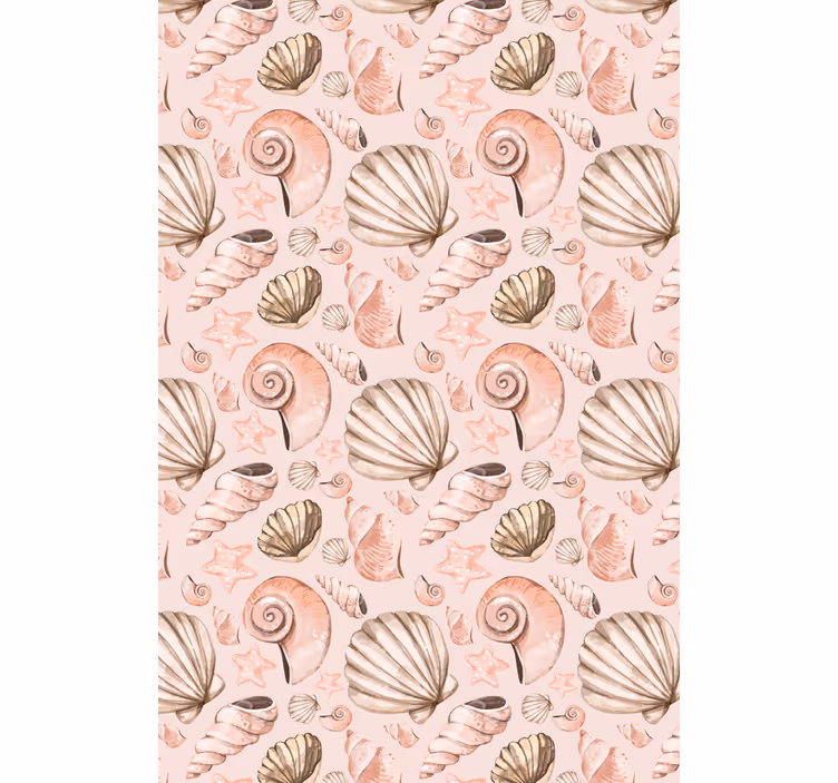 Papel pintado animal pastel con conchas marinas - TenVinilo