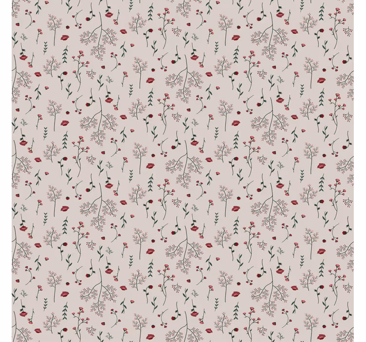 Papel pintado texturas patrón floral rojo minimalista - TenVinilo