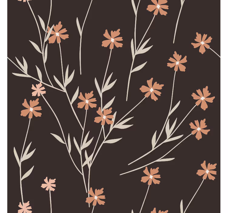 Papel pintado texturas flores marrones kallax - TenVinilo
