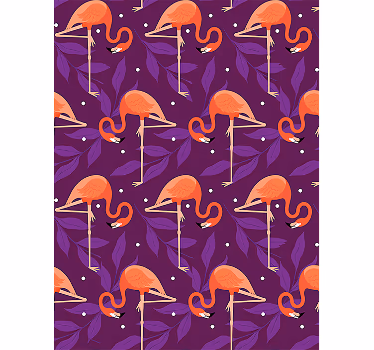 Papel pintado pájaros flamencos tropicales rosas - TenVinilo
