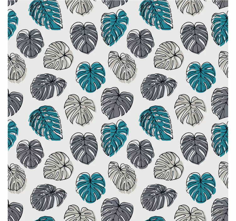 Papel pintado dormitorio patrón de hoja monstera - TenVinilo