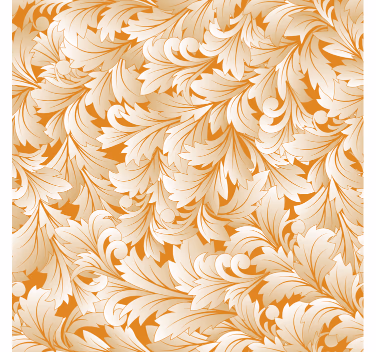 Papel pintado dormitorio patrón de hojas ornamentales - TenVinilo