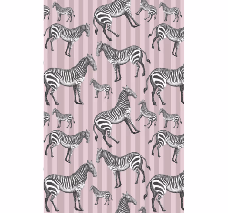 Papel pintado animal ilustración de cebra vintage - TenVinilo
