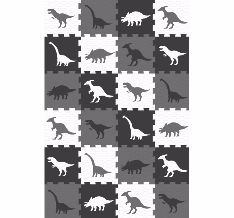 Papel pintado animal rompecabezas gris - TenVinilo