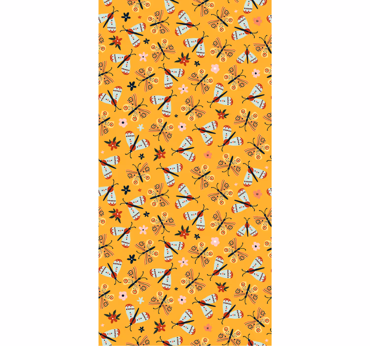 Papel pintado animal mariposas dibujadas a mano - TenVinilo