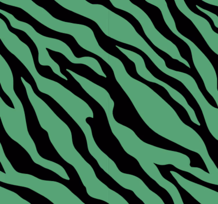 Papel pintado animal diseño cebra verde - TenVinilo