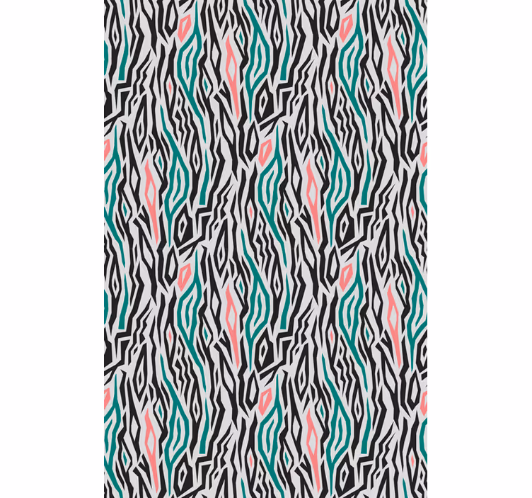 Papel pintado animal cebra azul y rosa - TenVinilo