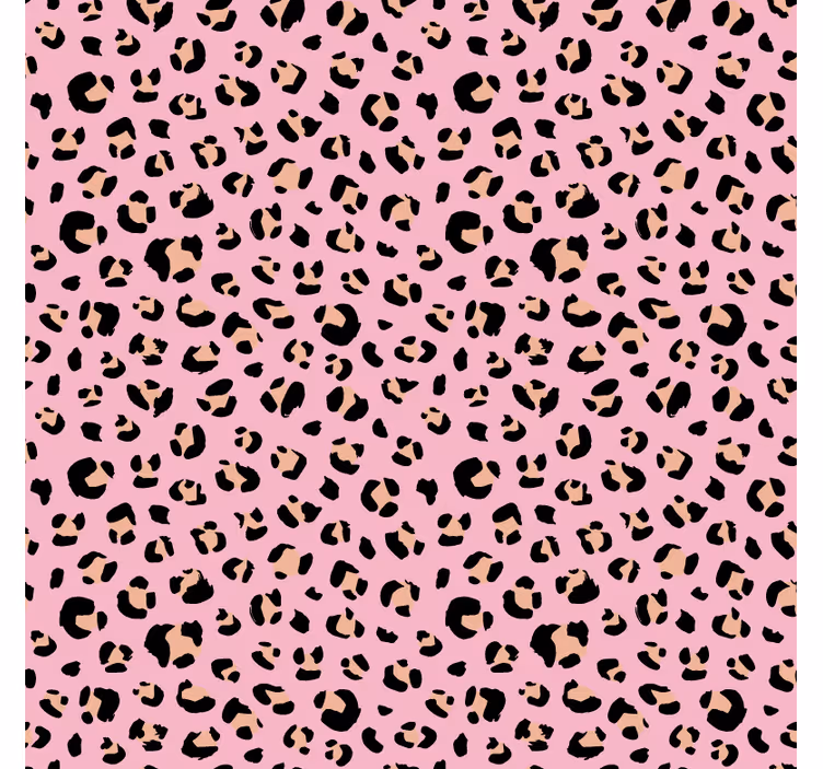 Papel pintado animal patrón de leopardo acuarela rosa y negro - TenVinilo