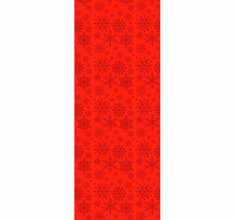 Papel pintado navidad copos de nieve rojos - TenVinilo