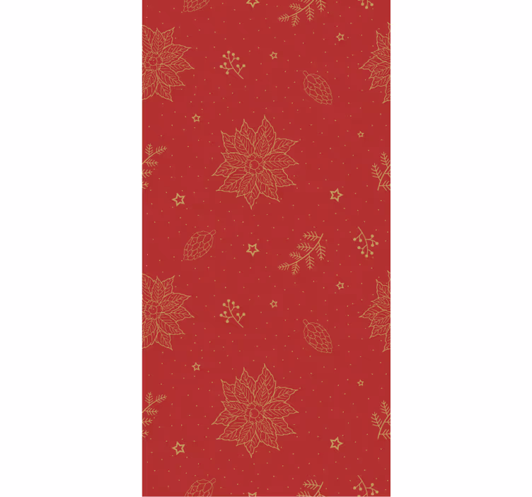 Papel pintado navidad patrón navideño con flores vintage - TenVinilo