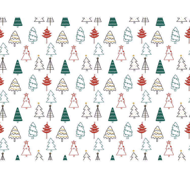 Papel pintado navidad Árboles festivos - TenVinilo