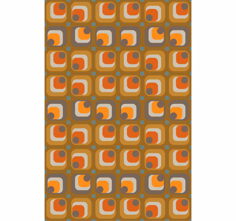 Papel pintado oficina patrón retro de cuadrados 70's - TenVinilo