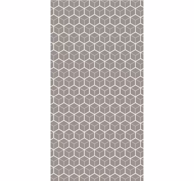 Papel pintado oficina patrón hexagonal gris y blanco - TenVinilo