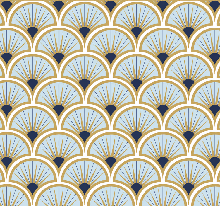 Papel pintado oficina patrón de abanicos geométricos - TenVinilo
