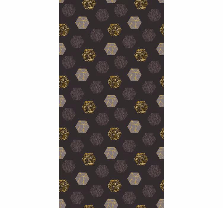 Papel pintado oficina hexágonos dorados nórdicos - TenVinilo