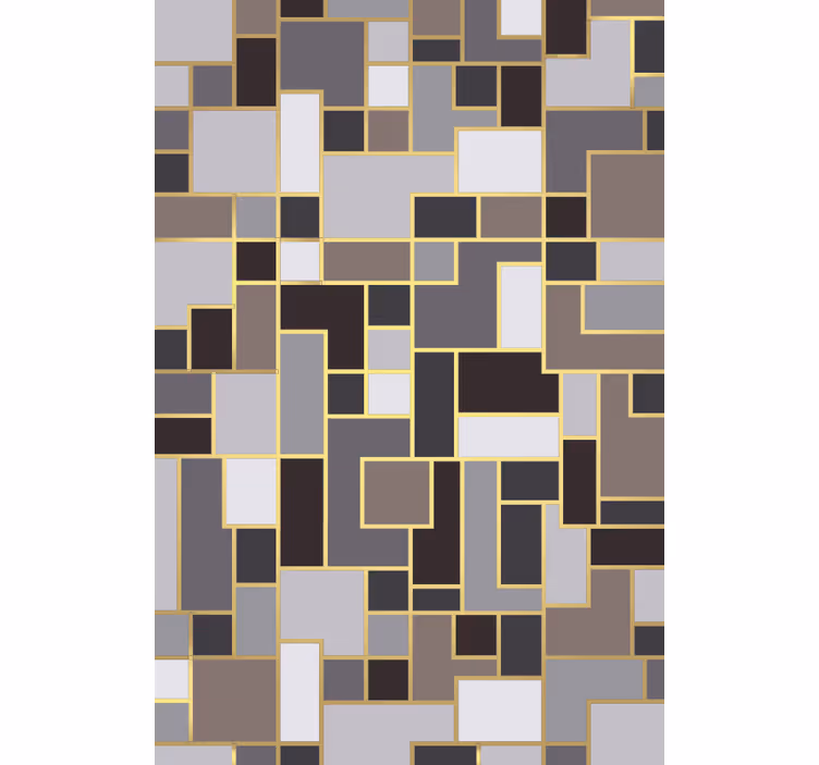 Papel pintado pasillos mosaico de rectángulos grises - TenVinilo
