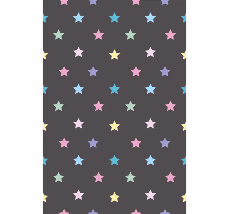 Papel pintado pasillos estrellas de colores sobre fondo gris - TenVinilo