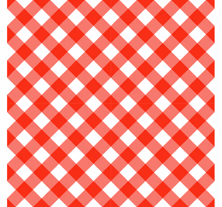 Papel pintado pasillos cuadros rojos y blancos - TenVinilo