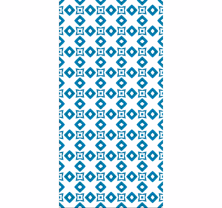 Papel pintado pasillos diseño de diamante azul geométrico - TenVinilo