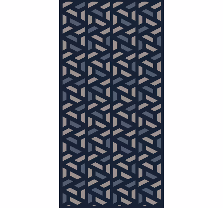Papel pintado pasillos patrón geométrico azul y gris - TenVinilo