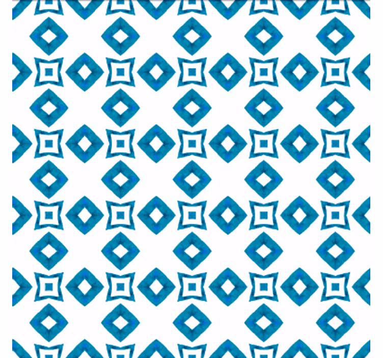 Papel pintado comedor diseño de diamantes azules - TenVinilo