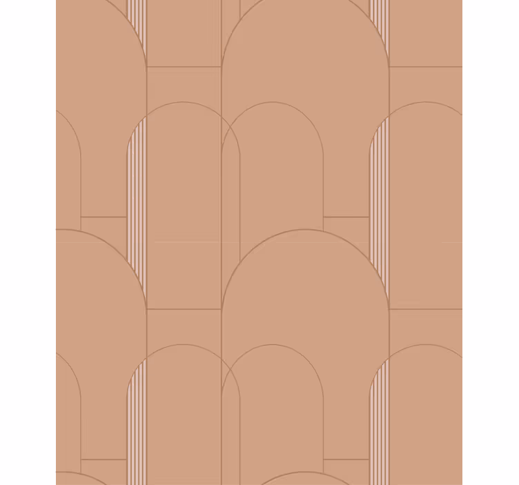 Papel pintado comedor patrón circular terracota - TenVinilo