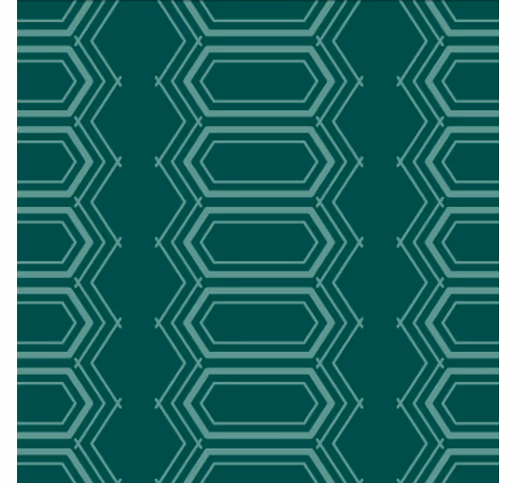 Papel pintado comedor patrón geométrico círculos verdes - TenVinilo