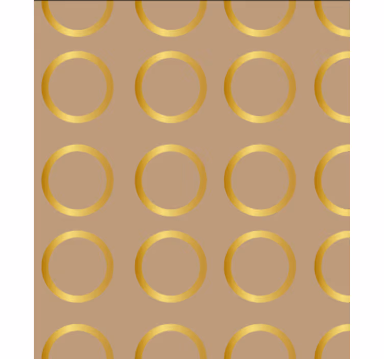 Papel pintado comedor patrón geométrico círculos dorados - TenVinilo