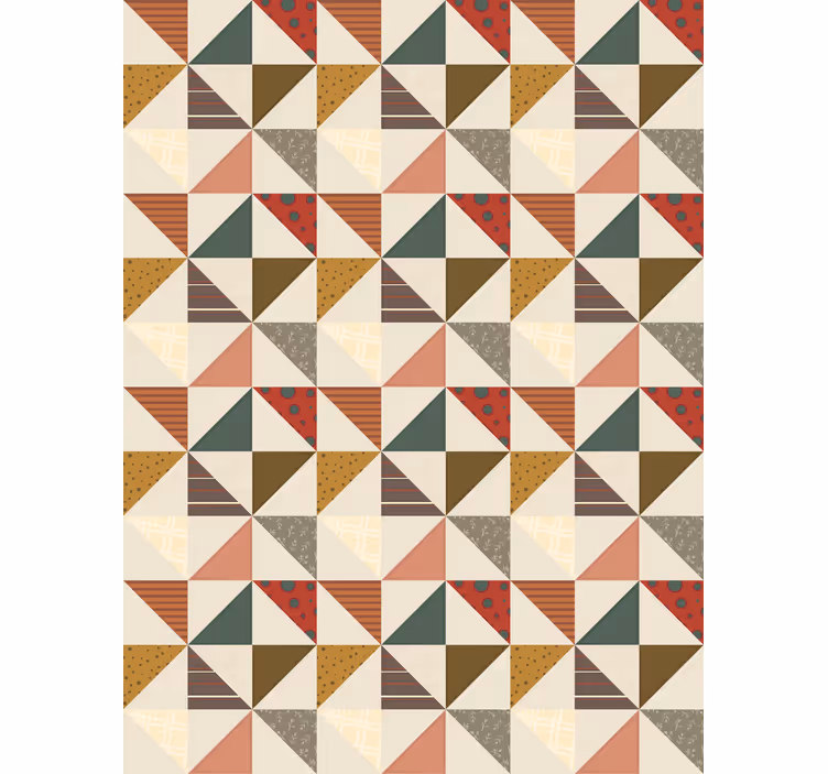 Papel pintado comedor patrón triángulos geométricos - TenVinilo