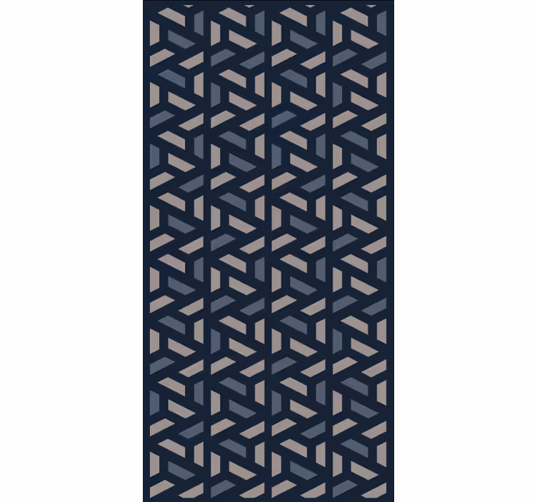 Papel pintado comedor patrón geométrico azul y gris - TenVinilo