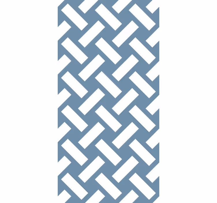 Papel pintado comedor patrón cuadrado azul geométrico - TenVinilo