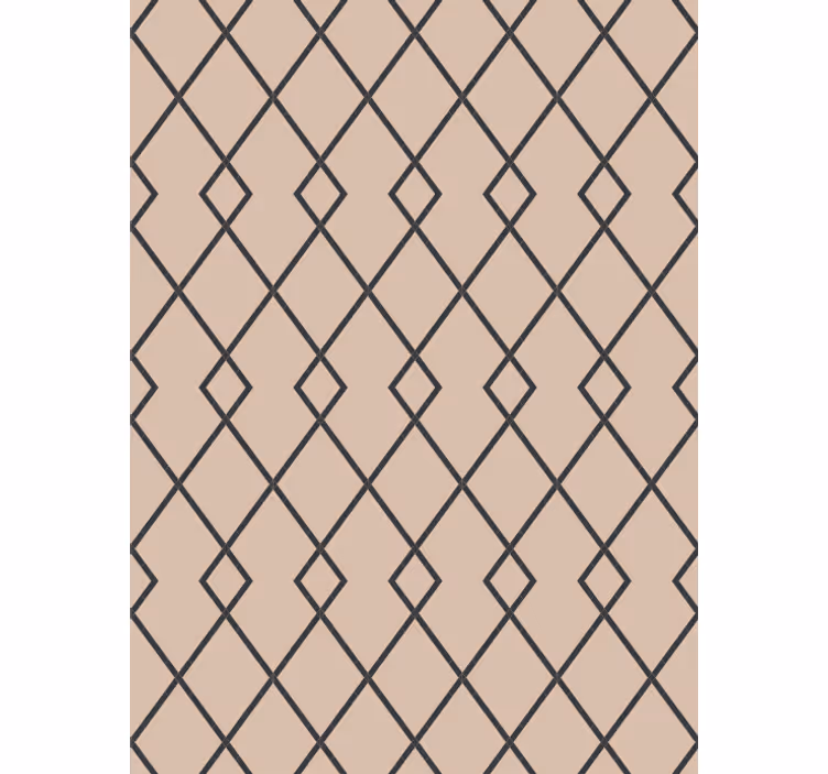 Papel pintado comedor patrón diamante beige geométrico - TenVinilo